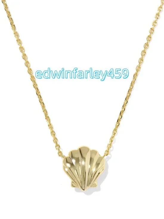Brynne Shell Gold Short Pendant Necklace - Picture 2 of 3